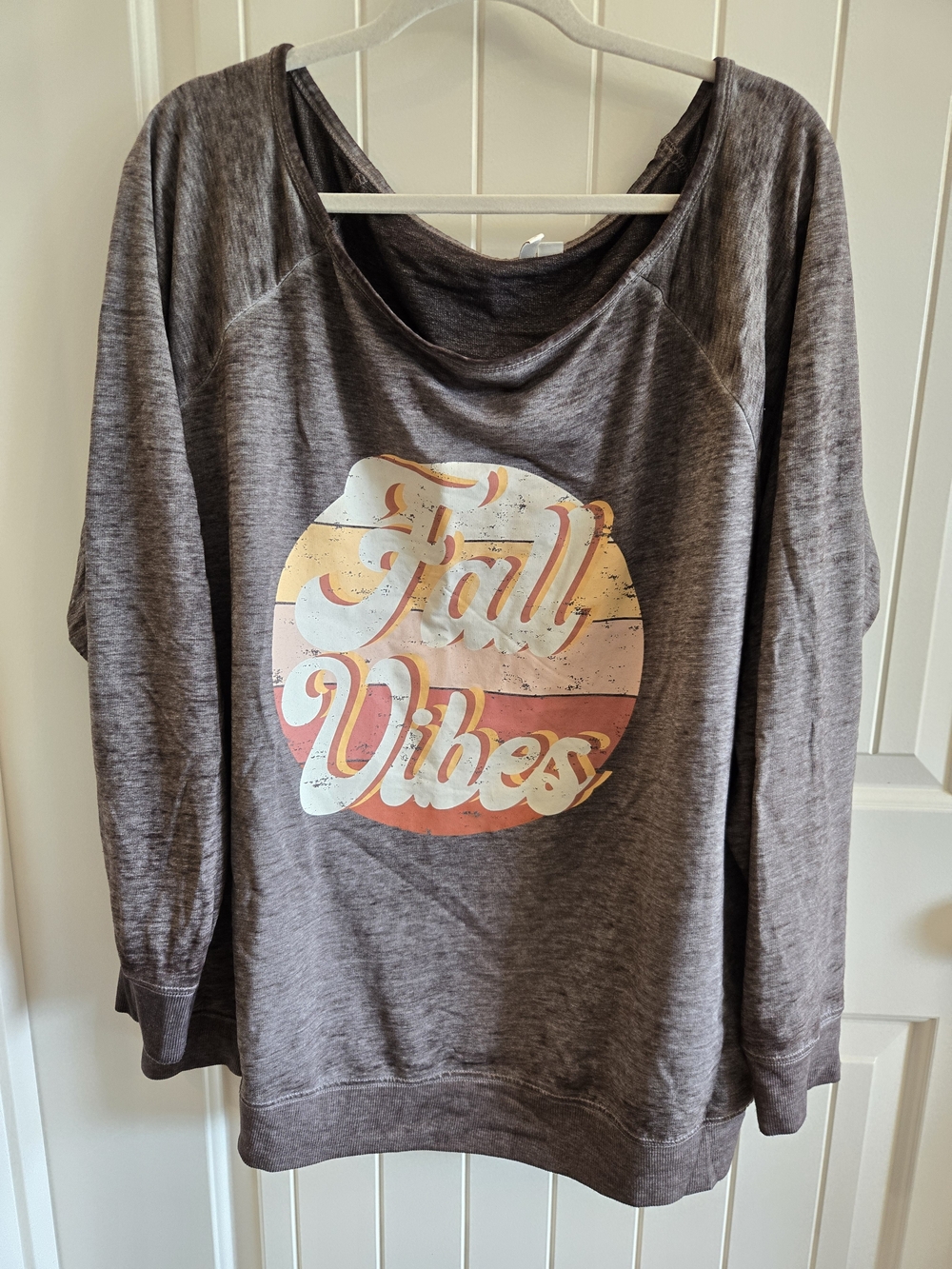 Cato Heather Brown "Fall Vibes" Graphic Sweatshirt Size 22/24